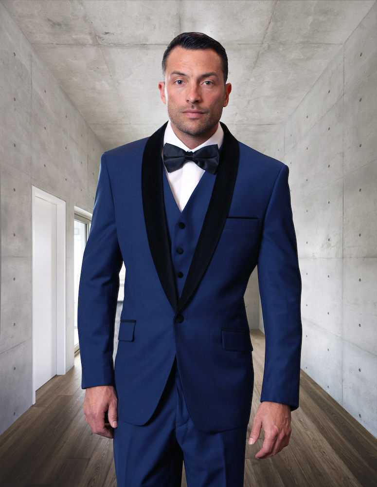 Suit Men Royal Blue Wedding Tuxedos Slim Fit Suits For Men Groomsmen Suit  Three Pieces Formal Suits (Jacket +Pants+Vest+Bow Tie - AliExpress